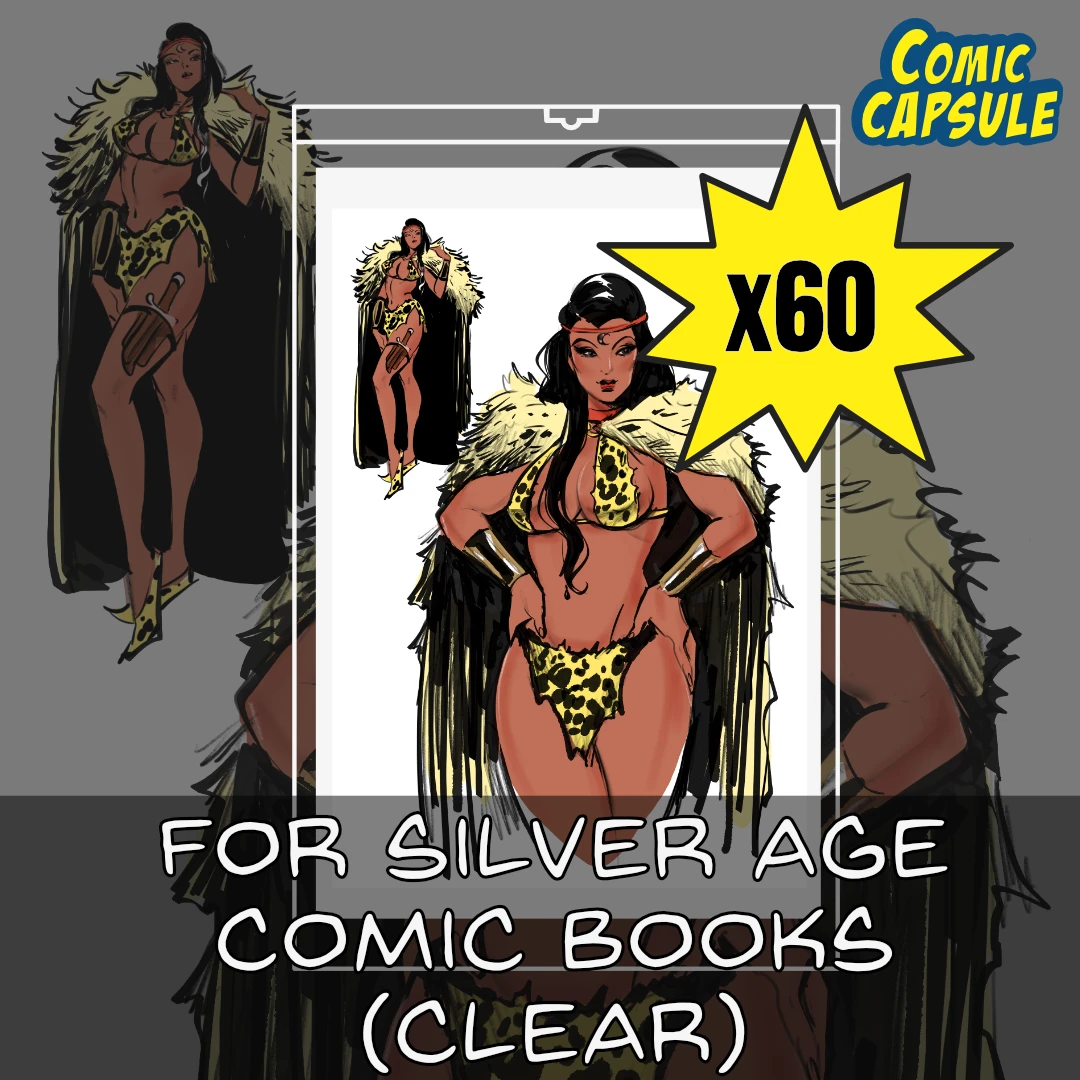 ComicCapsule Canada - 60x clear Silver Age size comic capsule featuring Wama sketch variant by lucha comics