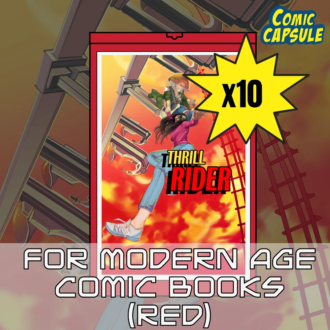 ComicCapsule Canada - 10x red comic capsule featuring thrill rider by lucha comics