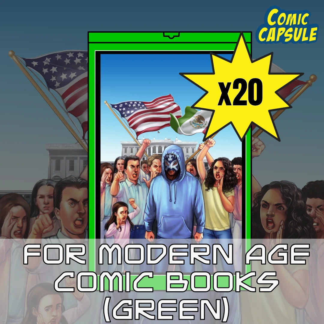 ComicCapsule Canada - 20x Green comic capsule featuring Aski by lucha comics