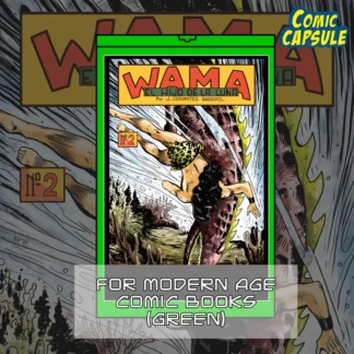 ComicCapsule Canada - green comic capsule featuring Wama by lucha comics